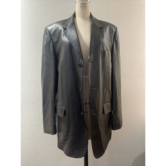 Rosleen Other - rosleen, genuine brown leather jacket, Shoulder Pads, size M